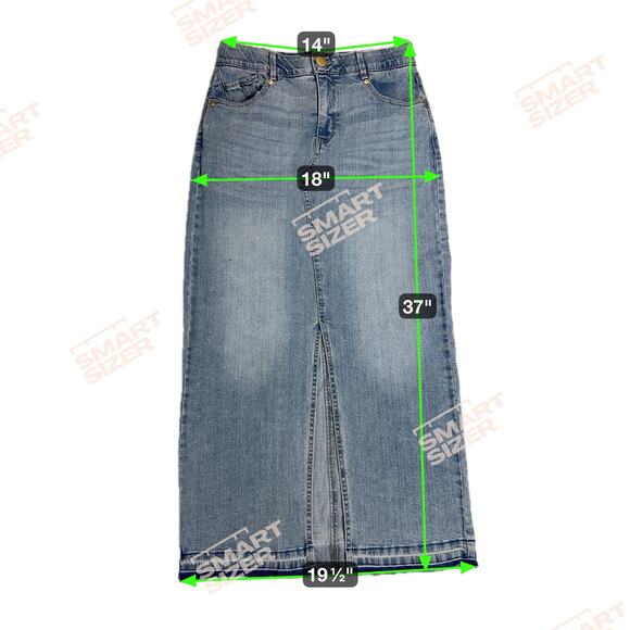 Democracy “Ab”solution Tummy Control Denim Midi Skirt Medium Light Wash Size 4 - Picture 6 of 16